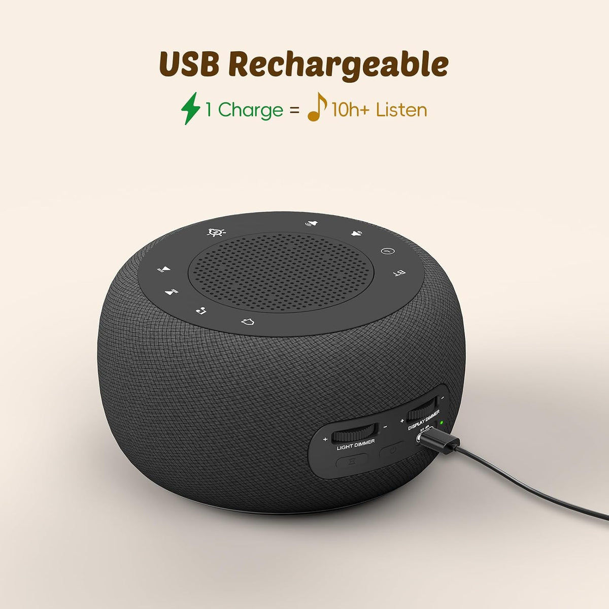Buffbee Pro 2nd Gen| Sound Machine, Alarm Clock with Bluetooth Speaker