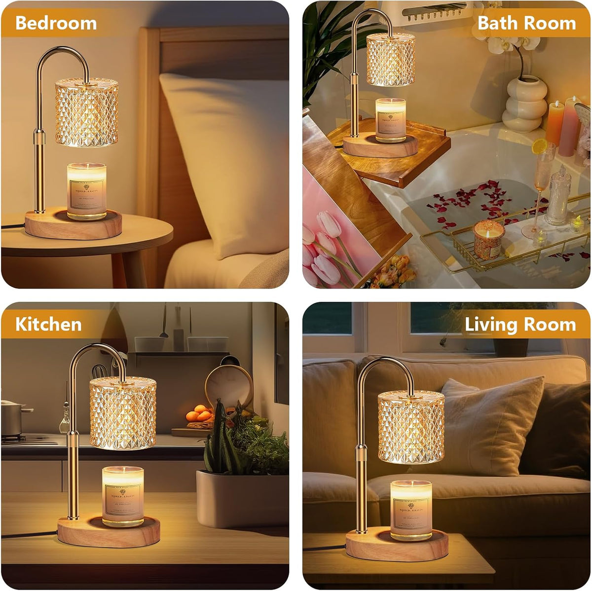Candle Warmer Lamp with Timer Dimmer Adjustable Height for New Home Decor, Birthday Gifts for Women,Candle Warmer for Women Mom Christmas Mother's Day Gfit