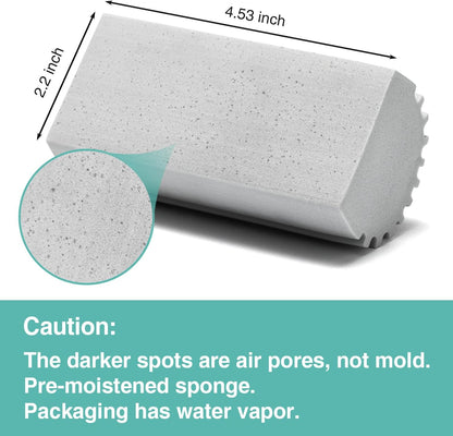 4 Pack Damp Dusting Sponge Duster, Grey Dust Cleaning Sponge, Reusable Household Cleaning Sponge Tool for Blinds, floorboards, Fan Blades, Vents, Glass, Railings, Mirrors