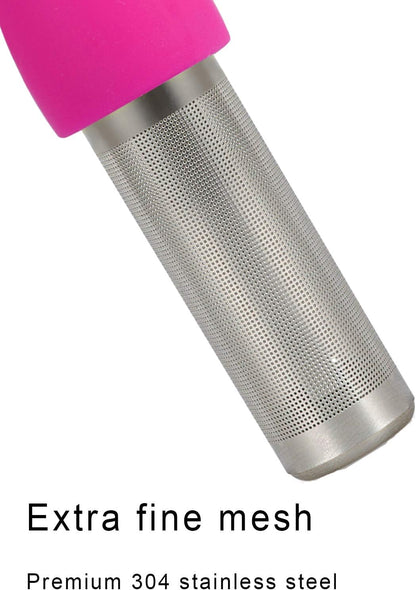 Leden Tea Infuser for Loose Leaf Tea Cute Tea Strainer Ball Stainless Steel Extra Fine Mesh Tea Steeper Filter for Cup Mug Silicone Handle Grey