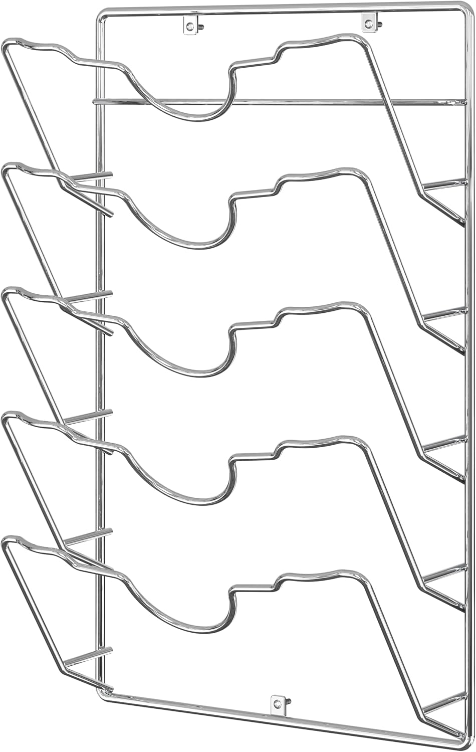 Simple Houseware Wall Door Mounted Pot Lid Rack Organizer, Chrome Finish | 9.5" W x 4.5" D x 17.2" H Shelf