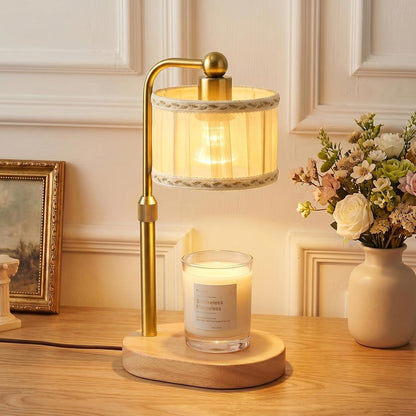 Candle Warmer Lamp with Timer, Modern Golden Candle Warmer for jar Candles, Electric Wax Warmer, Includes 2 Bulbs, Birthday Gift for Women, Mom, Housewarming