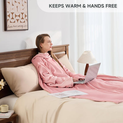 IFNOW Fleece Wearable Blanket with Sleeves, Oversized Snuggle Robe
