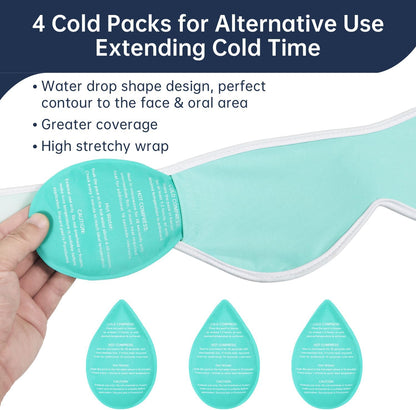 ZNÖCUETÖD 4 Packs Small Gel Ice Packs for Injuries Reusable Compatible with Wisdom Teeth Ice Pack Head Jaw Face Wrap Oral Dental Surgery Recovery
