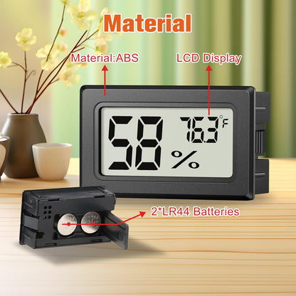 6 Pack Mini Hygrometer Indoor Humidity Meter, Digital Thermometer Monitor | Small Indoor Humidity Gauge Meter Fahrenheit (℉) for Thermostat Reptile Tank, Mason Jars JJMTDS