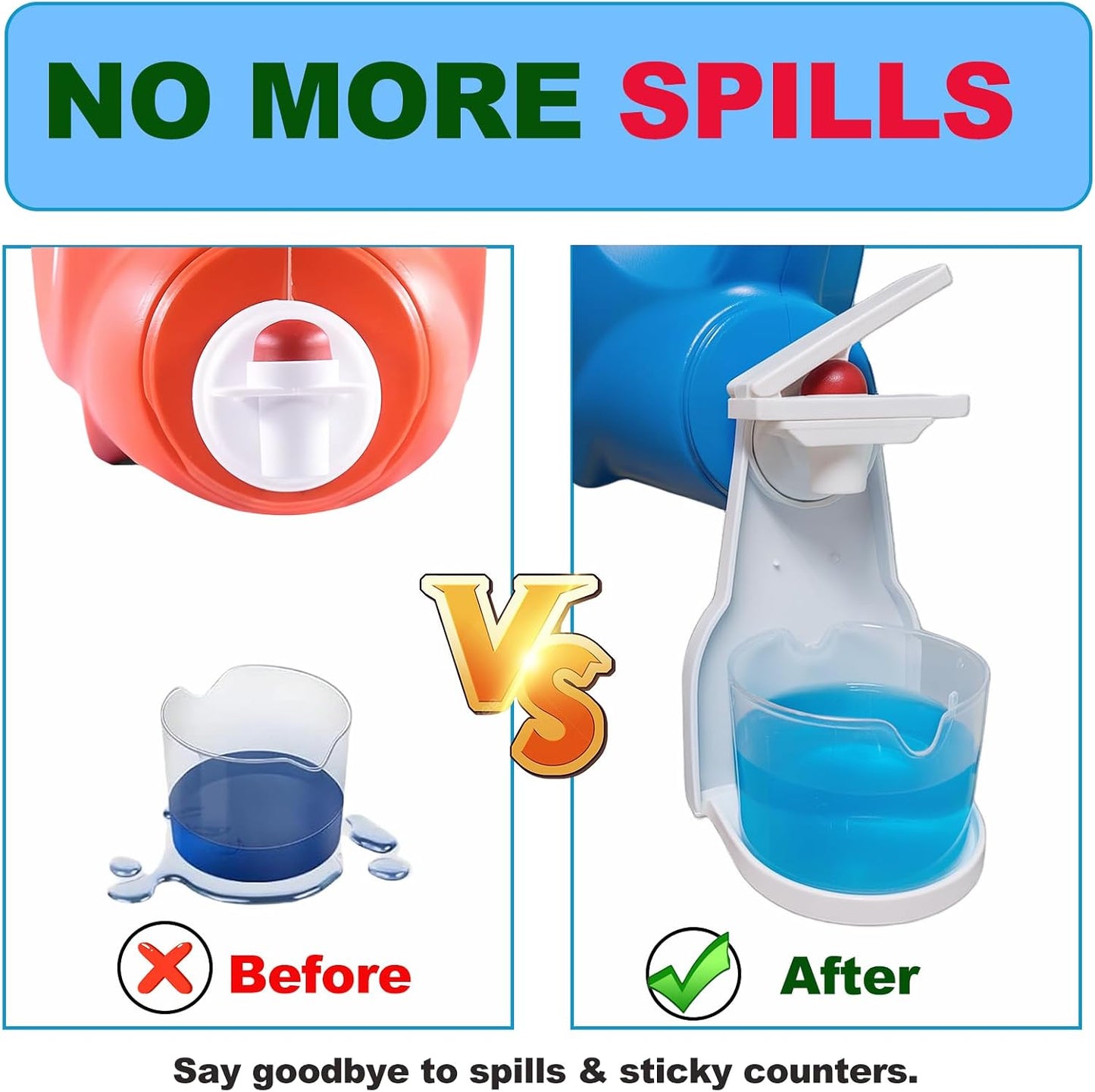 2 Pack Laundry Detergent Dispenser Cup Holder, Nozzle Button，Easily No More runny or Messy Laundry Detergent, Laundry Cup Holder and drip Tray Room Organization and Storage