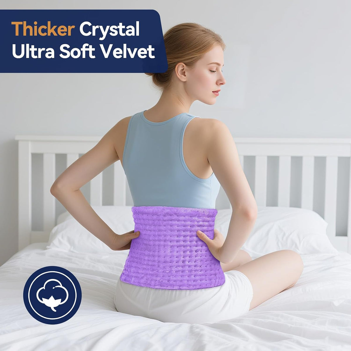 Heating Pad for Back, 17 x 33 in,9 Heat Settings,4 Timer, Gray