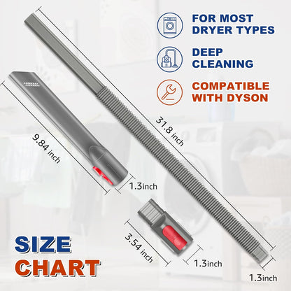 Sealegend Dryer Lint Vacuum Attachment Hose Compatible with Dyson V15 V12 V11 V10 V8 V7 Gen5 Cordless Vacuum Cleaner, Flexible Dryer Vent Cleaner Kit Lint Removal Tool Purple | Multi-use Vacuum Hose Compatible with Dyson V15 V12 V11 V10 V8 V7 Gen5