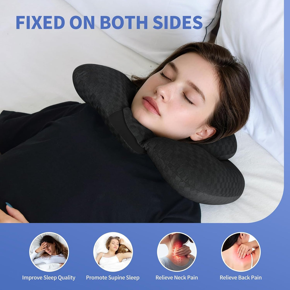 2-Layer Neck Pillow for Office, Recliner & Car -Breathable,Washable