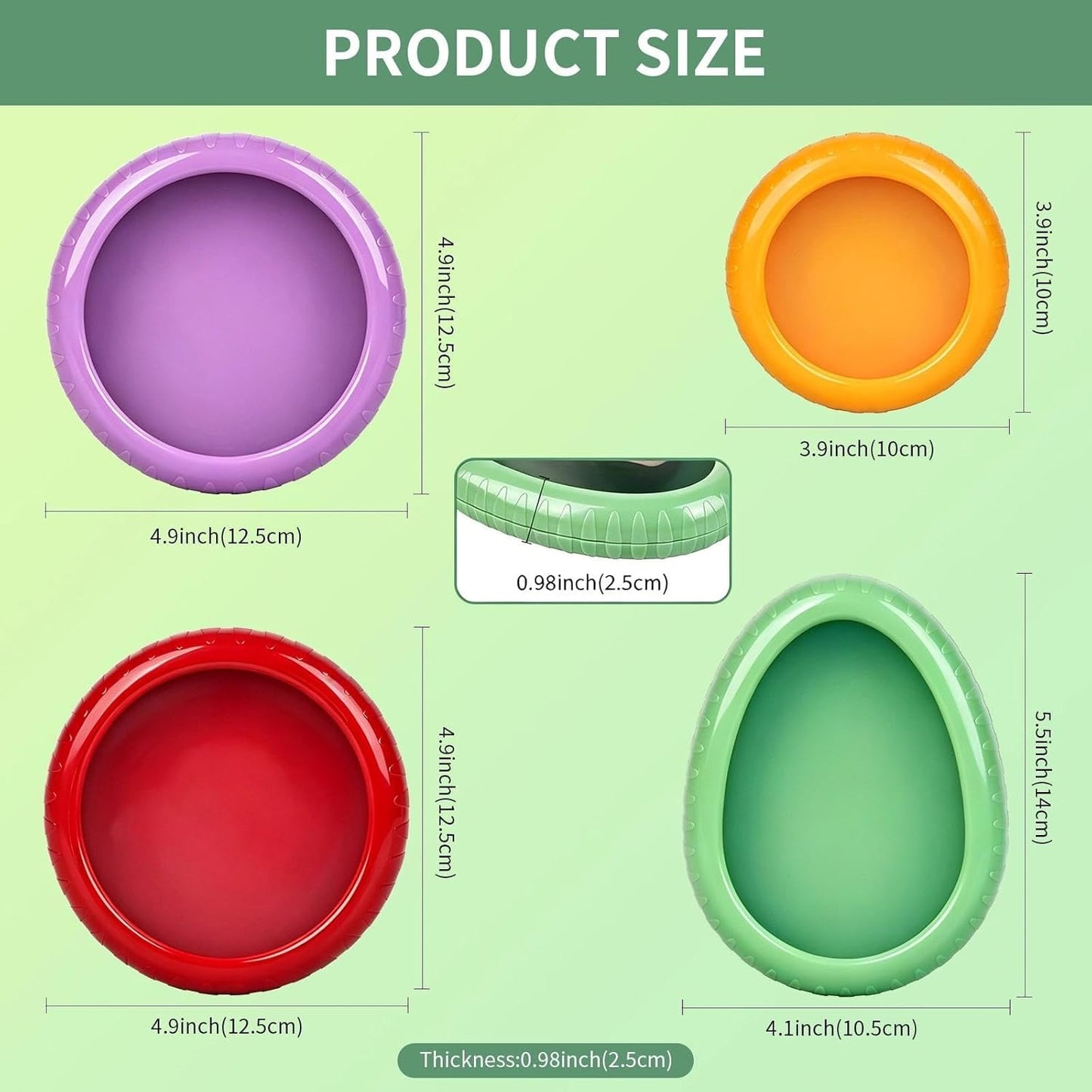 Avocado Saver Set of 4 Stretch Silicone & Plastic Food Storage Pods, Reusable Leak-Proof Produce Containers for Fridge, Keep Onion Lemon Tomato Vegetable Fresh