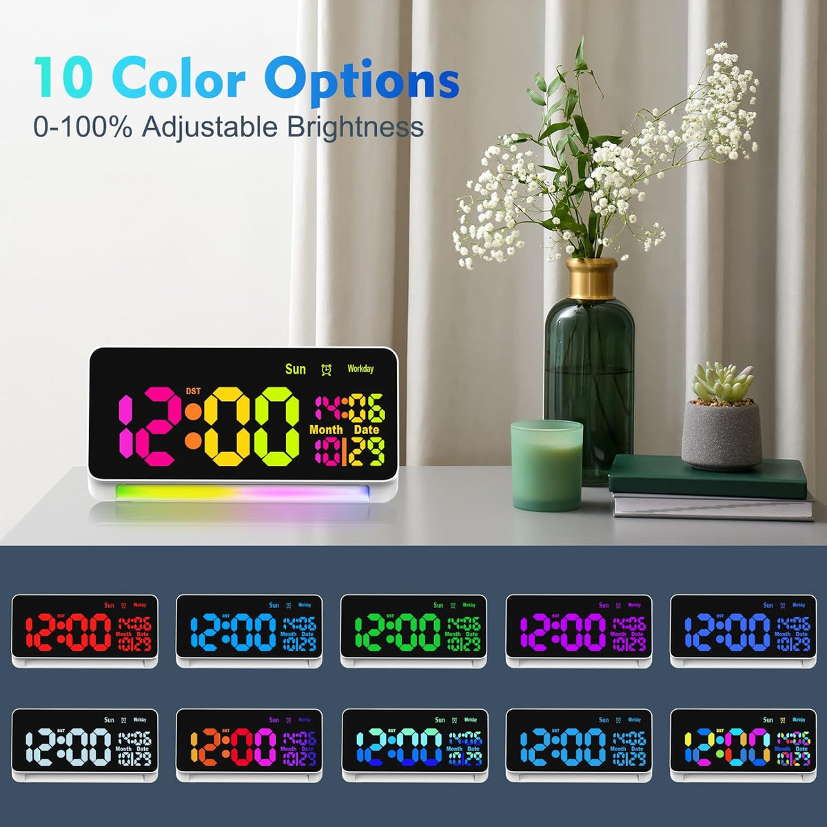120db Super Loud Alarm Clock for Heavy Sleepers, Bluetooth Connection