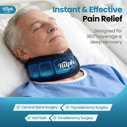 Hilph Neck Ice Pack Wrap for Tonsillectomy, 45-Minute Long-Lasting Cold | Upgraded Ice Grid Gel Design, Reusable Flexible Ice Pack for Neck Throat Cervical Thyroid Pain, Surgery Recovery, Hot Flash