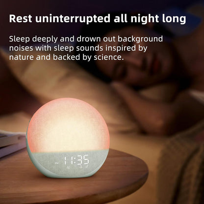 Odokee Sunrise Alarm Clock White Noise Machine: Natural Wake Up Light