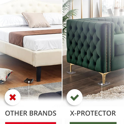 X-Protector Furniture Cups - 8 PCS 2.2" - Non Slip Furniture Pads (Round) | Transparent Floor Protectors - Bed Stoppers to Prevent Sliding - Keep Furniture from Sliding on Floor!