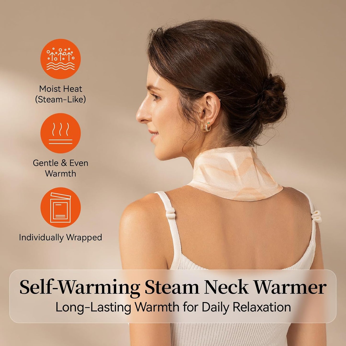 Disposable Self-Heating Steam Neck Pad, Portable Heating Wrap for Neck Comfort & Muscle Relaxation, Unisex for Home, Office & Outdoor Use, 7 Pack