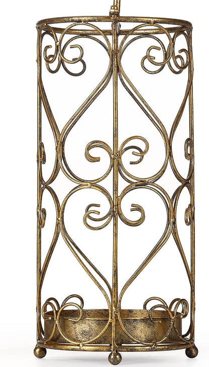 Umbrella Rack Stand,Umbrella Rack for Entryway,Canes Walking Sticks,Cast Iron Bird Handle and Drip Tray (Antique Gold) | Place cat wands or pet toys,Cast Iron Bird Handle And Drip Tray (Antique Gold)