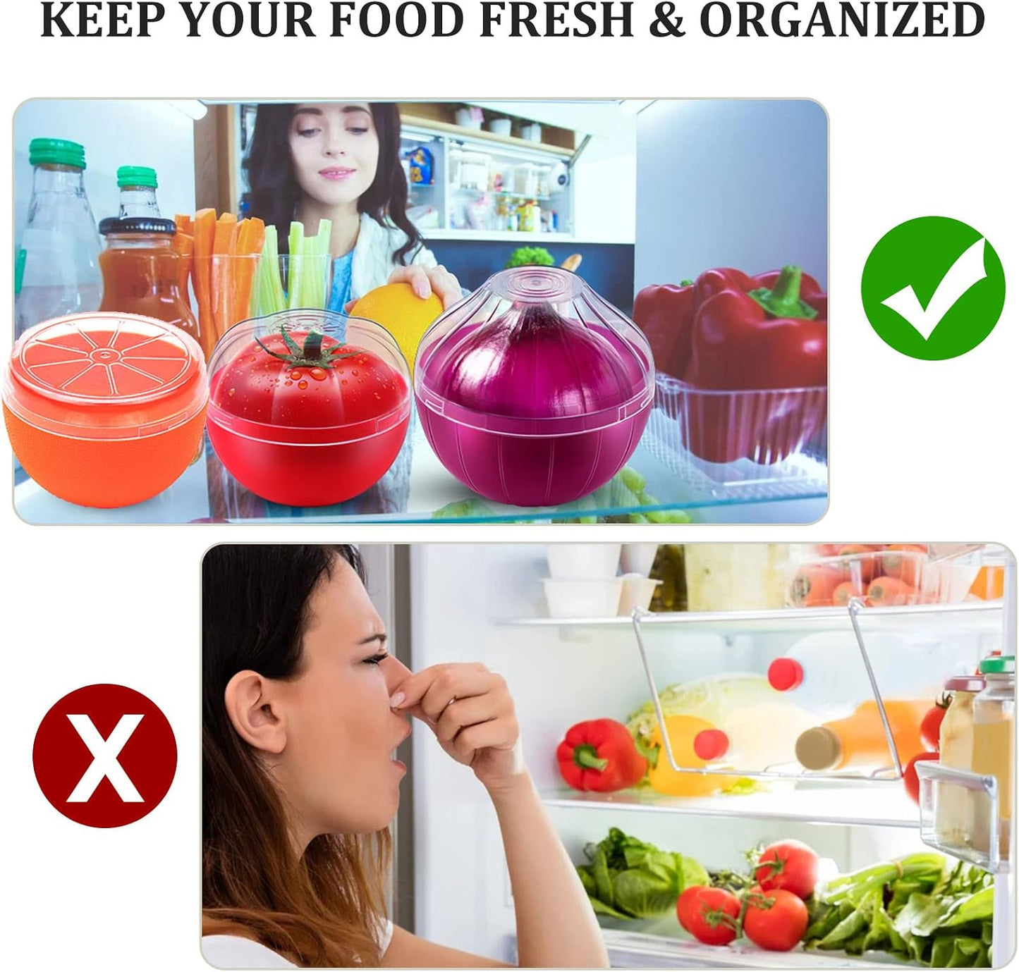 Avocado Storage Containers, Reusable Avocado Keeper for Fridge, Individual Avocado Saver Holder Organizer for Refrigerator to Keep Avocado Fresh