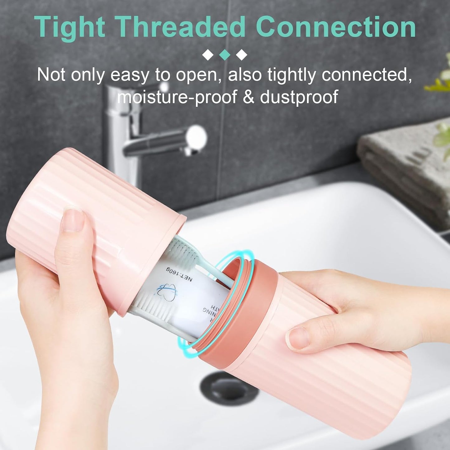 Mulbozy 4 Packs Portable Travel Toothbrush Case, Breathable Plastic Toothbrush Holder for Home, Travel, Business, Camping, School