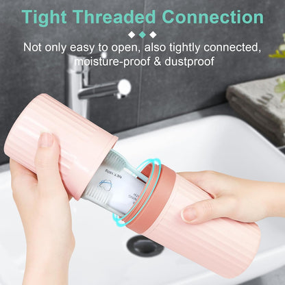 Mulbozy 4 Packs Portable Travel Toothbrush Case, Breathable Plastic Toothbrush Holder for Home, Travel, Business, Camping, School