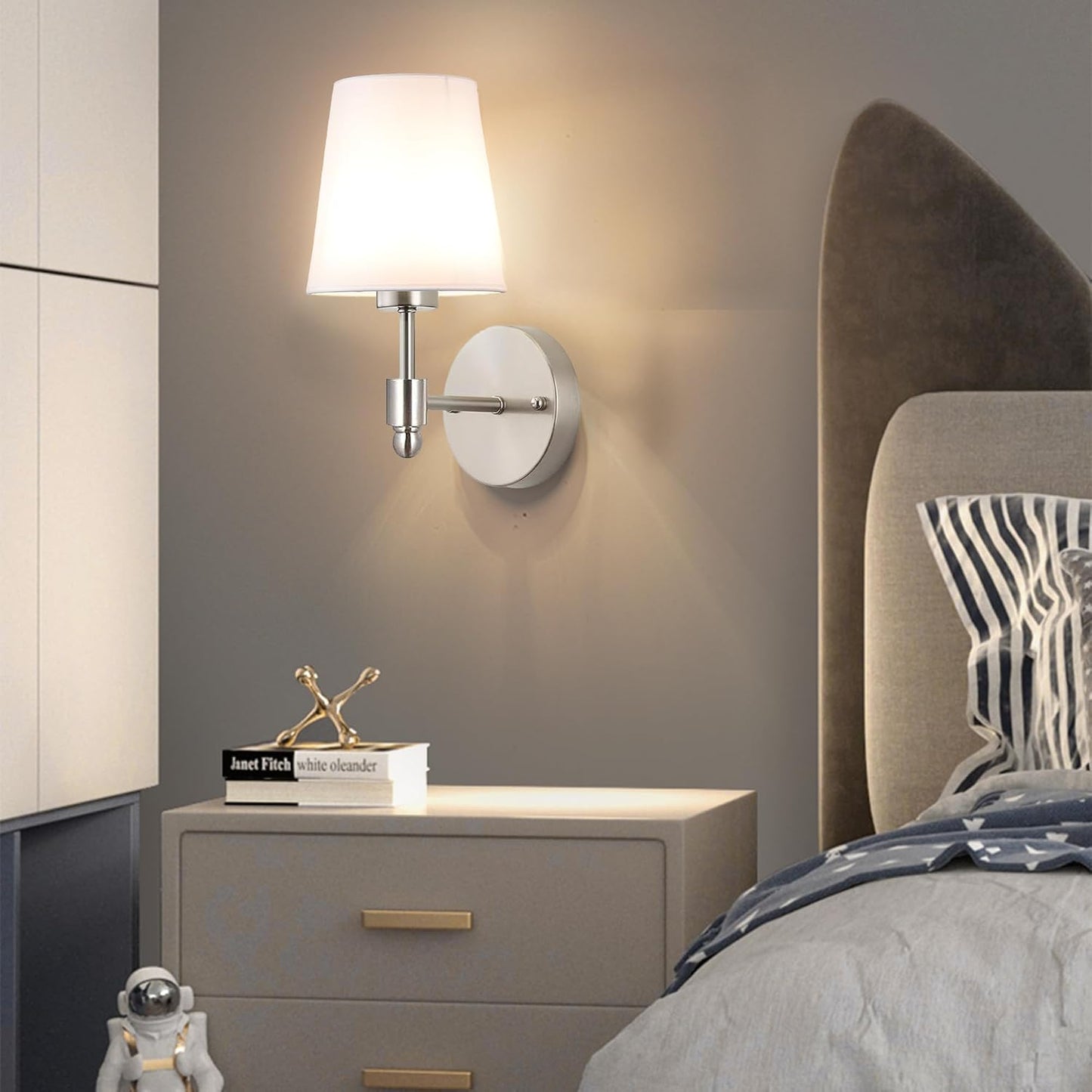Battery Operated Wall Sconces Set Of Two, Wireless Battery Wall Light With 10000mAh RGB Rechargeable Magnetic Bulb, Rechargeable Wall Sconce With Remote Control For Bedroom, No Electrician Required