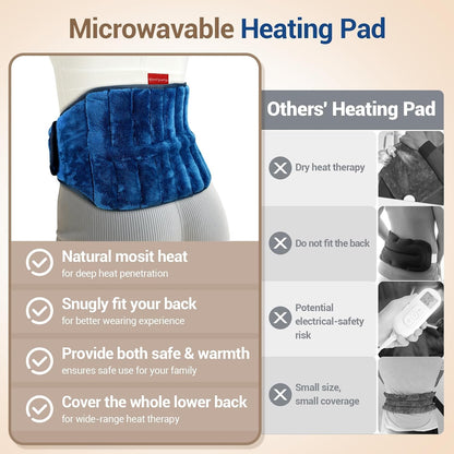 Comfytemp Microwavable Moist Heating Pad for Back and Waist Pain Relief