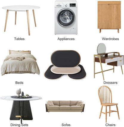 Furniture Sliders, 8 Pcs 3 1/2'' Furniture Sliders Pads for Hardwood Floors, Chair Legs Floors Protectors, Reusable Round Glides Glider, Heavy Duty Furniture Movers Sliders | Chair Legs Floors Protectors, Reusable Round Glides Glider, Heavy Duty