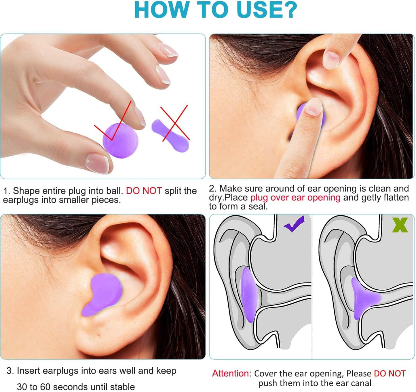 Ear Plugs for Sleeping, Waterproof Moldable Silicone EarPlugs for Sleeping Noise Cancelling, Mowing, Swimming and Concerts, 8 Pair (16 Count)