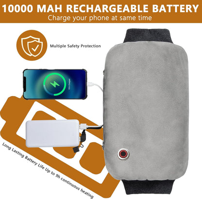 Hand Warmers Rechargeable, 10000mAh Electric Heated Gloves Portable Graphene Handwarmers Pouch with 3 Levels & Double-Sided Heating for Hunting Camping Golf Xmas Gifts for Women Men