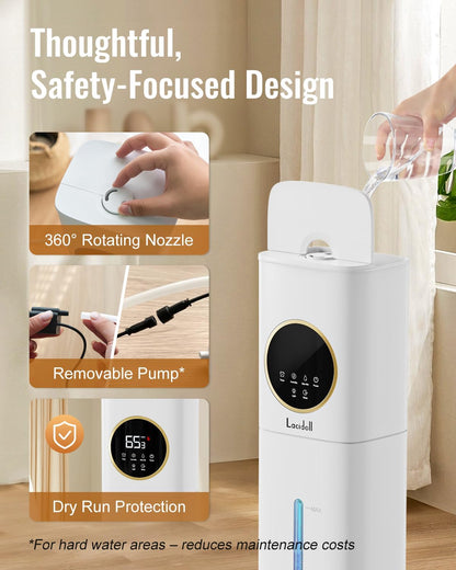 Humidifiers for Bedroom 500 sq ft,2.1Gal/8L Cool Mist Humidifier Large Room