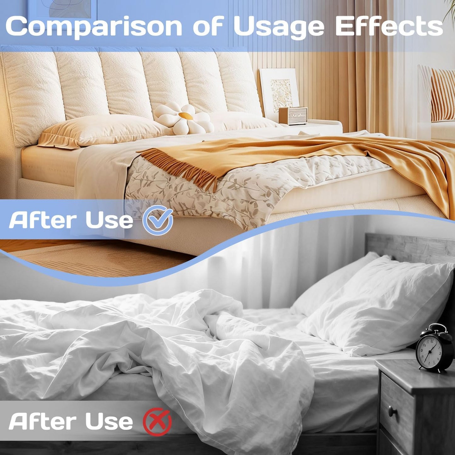4PCS Bed Sheet Holder Straps,Heavy Duty Non Slip Sheet Clips,Bed Sheet Holder,Straps Fitted Sheet Holders for Corners,Easy to Install Adjustable Elastic Fastener (Black)