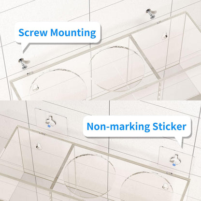 NIUBEE Hair Tool Organizer Wall Mount, Hair Dryer Holder for Bathroom,White | Acrylic Hair Organizer Storage Countertop, Blow Dryer Holder, Hot Tools Organizer for Curling Iron, Brush, 2 Stainless Cups