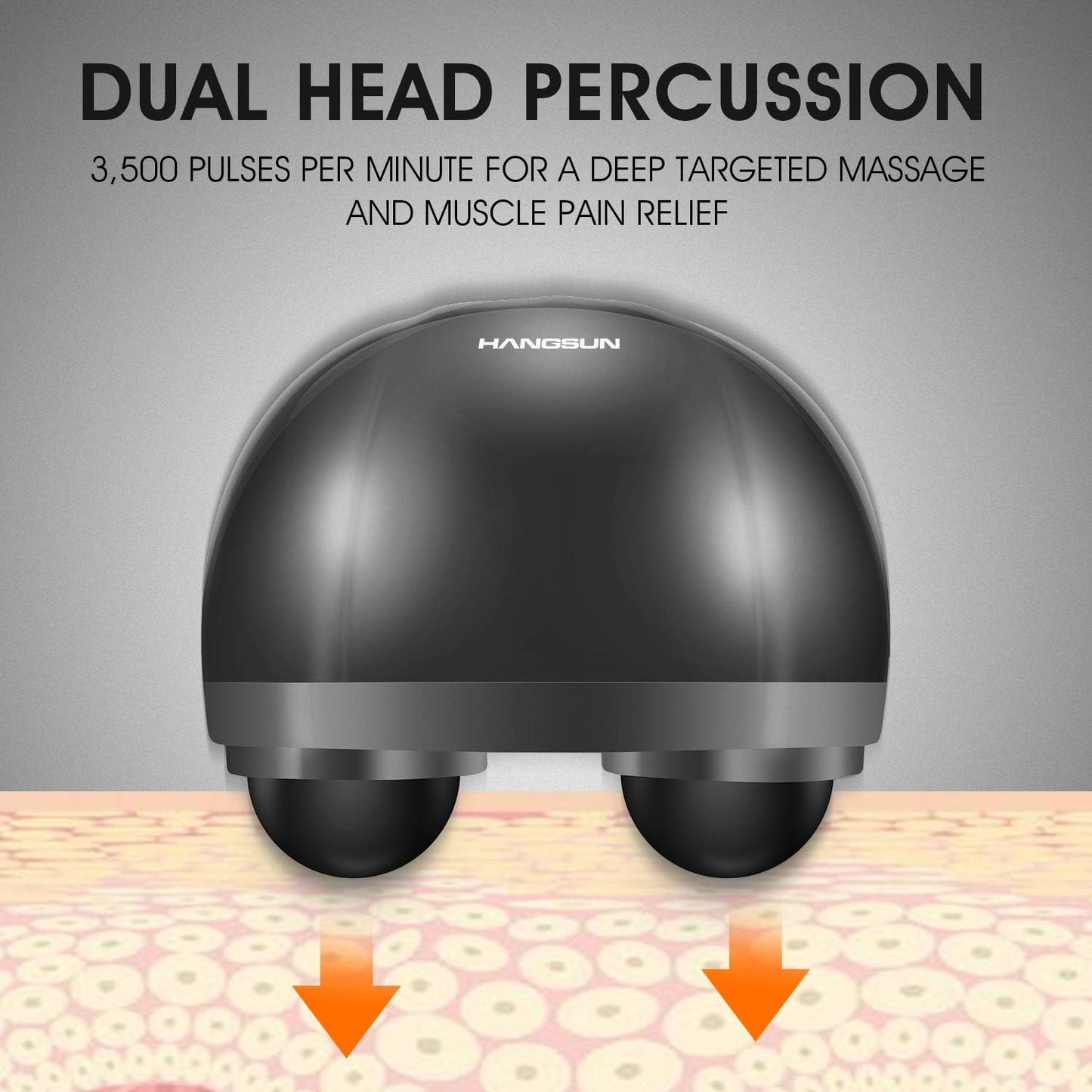 HANGSUN Handheld Neck Back Massager for Pain Relief Deep Tissue, Double Head Full Body Percussion Massage MG400 for Shoulder, Leg, Foot, Muscles