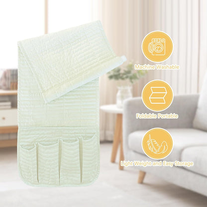 MEHIDFY Sofa Armrest Caddy, Waterproof Bedside Storage Organizer, Non Slip Armchair Pockets, Remote Control Holder for Couch, Handy Pouches with 6 Pockets for TV Remote, Phone, Magazine(Brown)