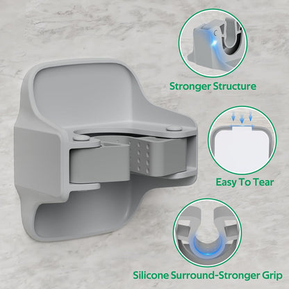reliahom Broom Holder Wall Mount Mop Grippers Organizer wall Hanging, 5Pack | No Drilling Self Adhesive Easy install Anti-Slip Mop Broom Hanger Storage Rack for Kitchen,Laundry Room,Garden,Garage