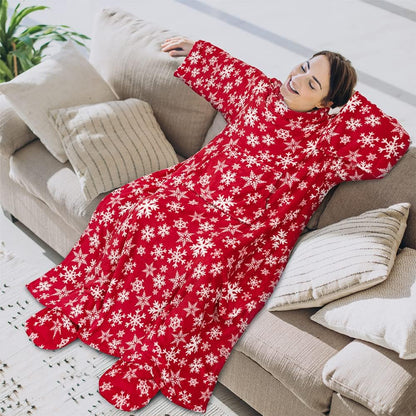 PAVILIA Fleece Blanket with Sleeves, Foot Pockets for Women Men Adults, Plush Wearable Blanket Throw Wrap, Warm Snuggle Blanket Robe, Cozy Gift Ideas Wife Mom, Dark Purple
