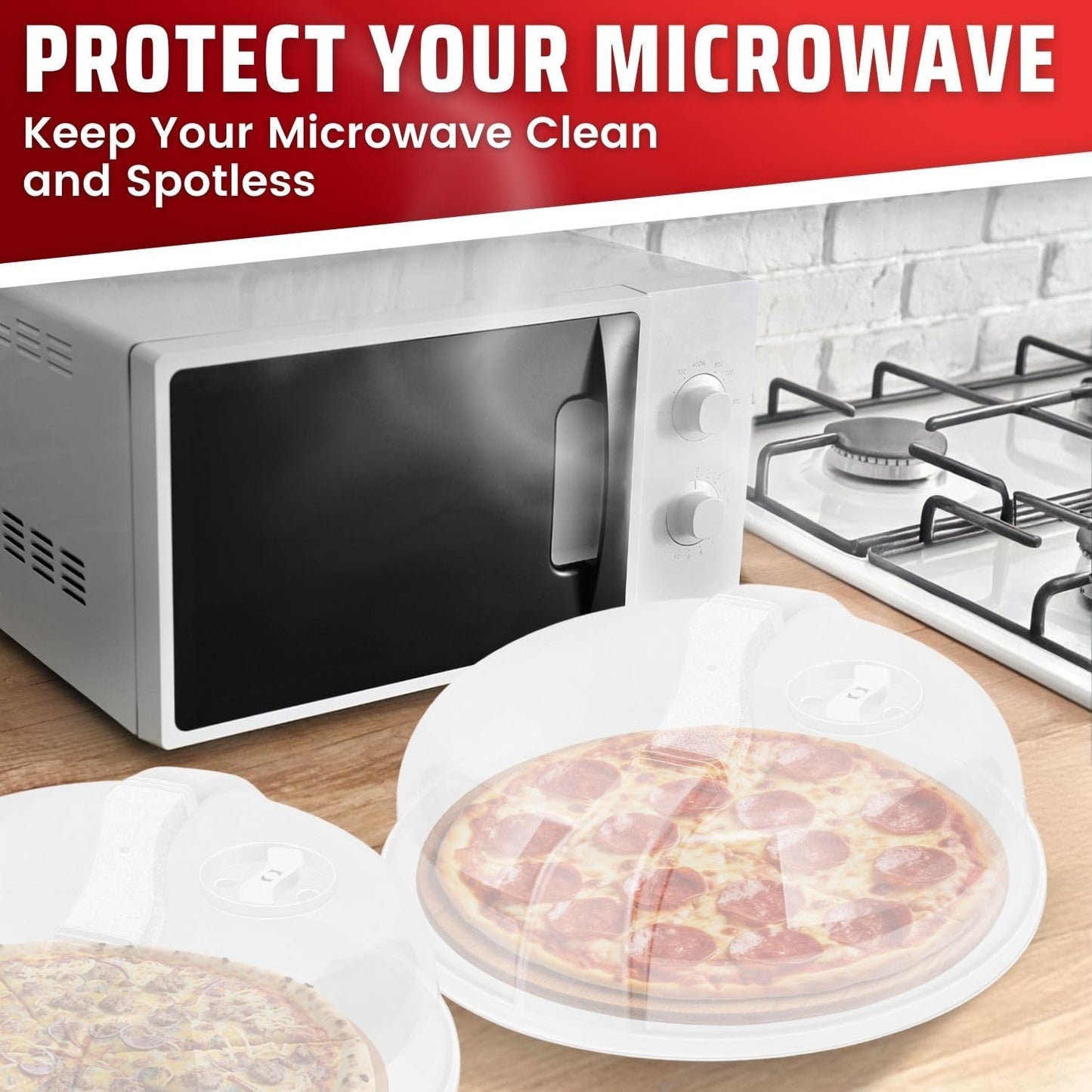 Flexzion 10.5 Inch Microwave Splatter Cover - BPA-Free Anti-Splatter Microwave Cover with Adjustable Steam Vent, Dishwasher Safe, Transparent Plastic Food Covers for Microwave Cooking | Transparent Dishwasher-Safe Plate Cover with Adjustable Steam Vent
