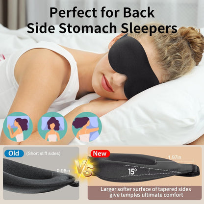 NEWVANGA Sleep Mask for Back and Side Sleeper, Travel Eye Cover, Blue | Block Out Light, 3D Night Blindfold, Zero Pressure Breathable, Lightweight Sleeping Eye Mask, Flight Naps shift Work Yoga