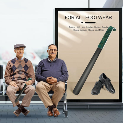 16.5 Inch Long Handle Shoe Horn for Seniors Men Women Kids, Metal Shoe Horns for Boots