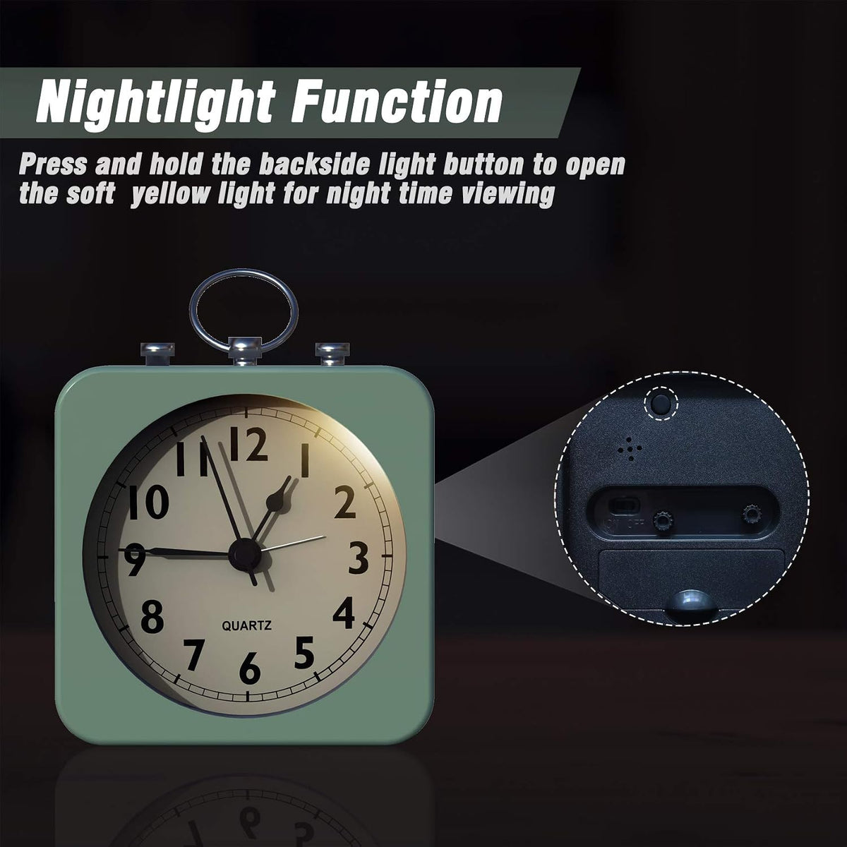 AYRELY® Small Metal Alarm Clock, Desk and Table Clock for Travel