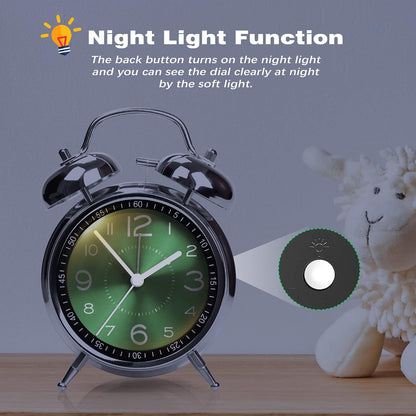 AYRELY® Super Loud Alarm Clock for Heavy Sleepers, 4.5 Inch Twin Bell Retro