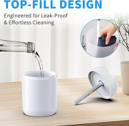 SZO Humidifier for Plants, 650ml Plant Humidifier Indoor, White | Small Plant Humidifier with Warm Light for Plants, Bedroom, Office Desktop, Baby Room