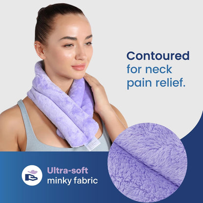 REVIX Neck Heating Pad Microwavable Heated Neck Wrap with Moist Heat for Stress, Microwave Neck Warmer for Woman, Unscented Hot Pack