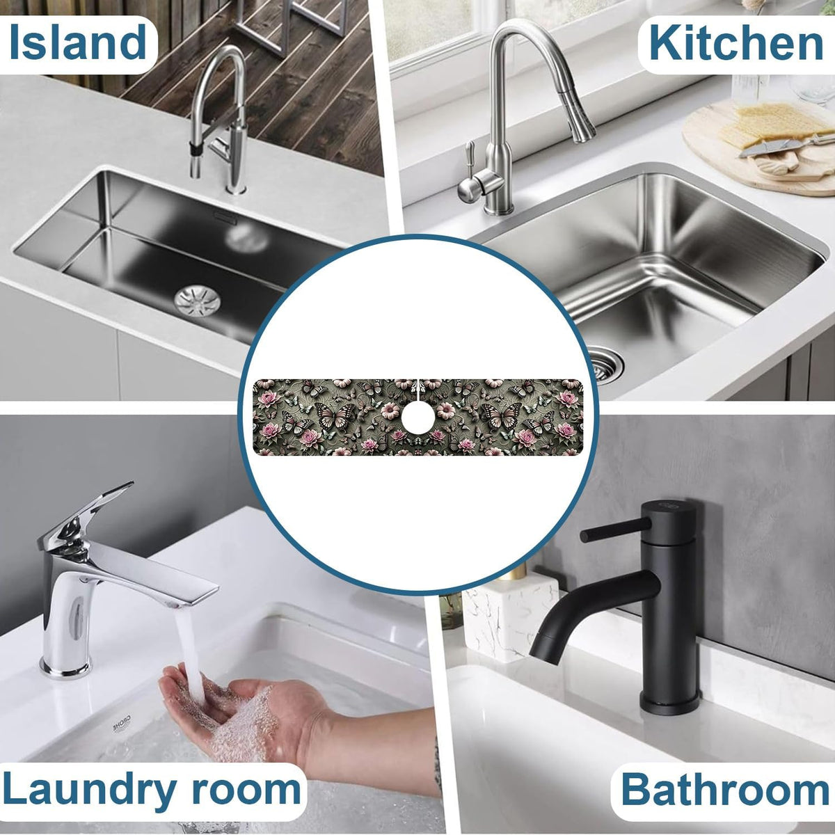 Faucet Mat for Kitchen Sink Absorbent Splash Guard Bathroom 23.5"X5.5"