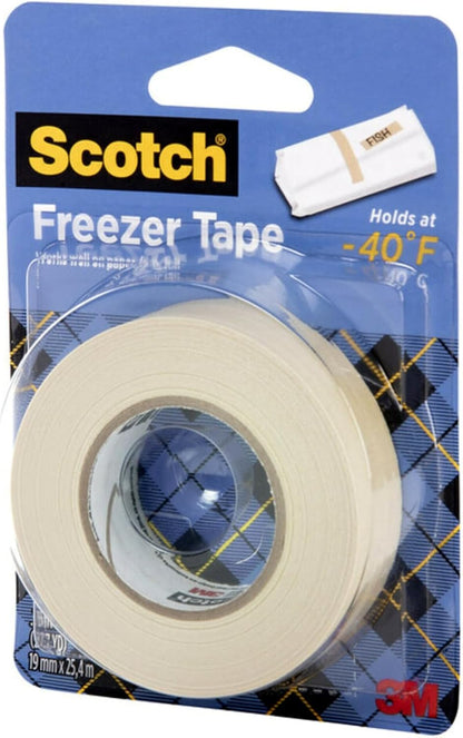 Scotch Freezer Tape, 0.75 in x 1000 in, Writable Surface, Easy Tear, Temperature Resistant, Ideal for Labeling Freezer Bags and Containers