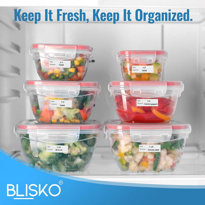 Freezer Labels - Water & Oil Resistant Food Storage Stickers (Freezer Labels (3 Color Rolls))