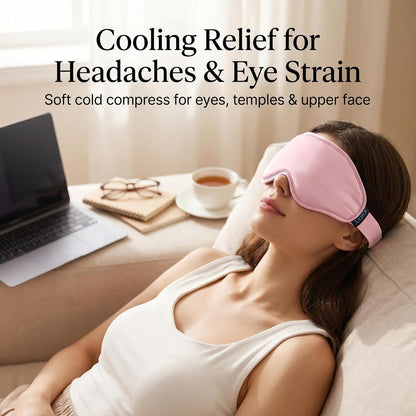 Cooling Eye Mask for Puffy Eyes: Fsa Eligible Items Hsa, Face Ice Eye Pack for Migraine After Surgery Relief - Reusable Cold Compress for Headaches Puffiness - Comfortable Weighted Fit Gel Sleep Mask