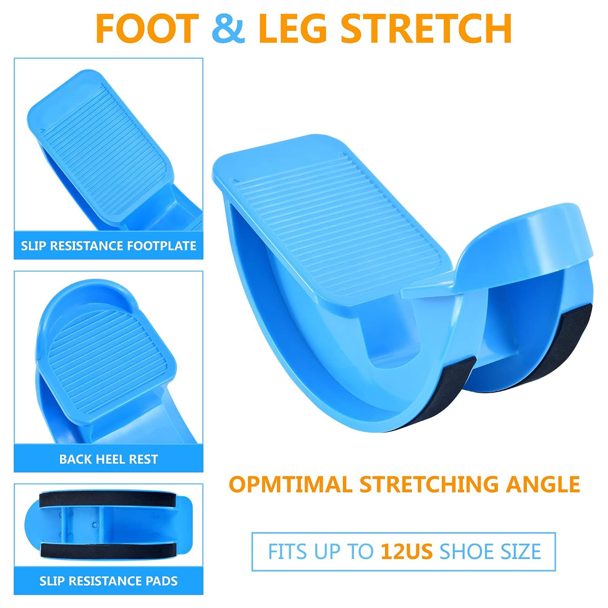 Foot & Calf Stretching Kit-Foot Rocker, Stretching Strap & Spiky Massage Ball-Effective Pain Relief for Plantar Fasciitis, Achilles Tendonitis, Tight Calves & Hamstrings-Instructions Included…