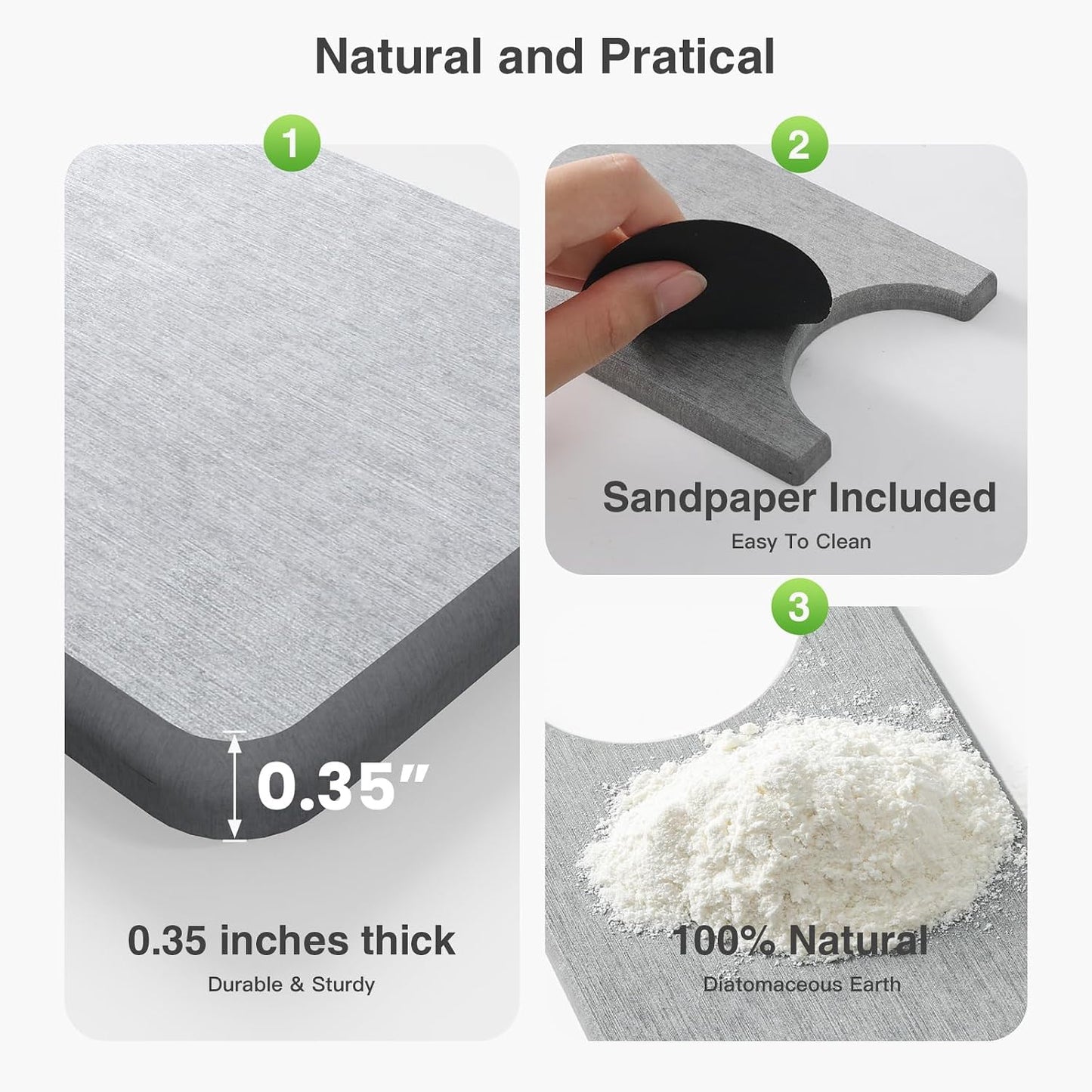Premium Stone Faucet Mat for Kitchen Sink, 30" x 4" White | Quick Drying & Water Absorbent, Sink Splash Guard Tray for Prevents Moisture Buildup