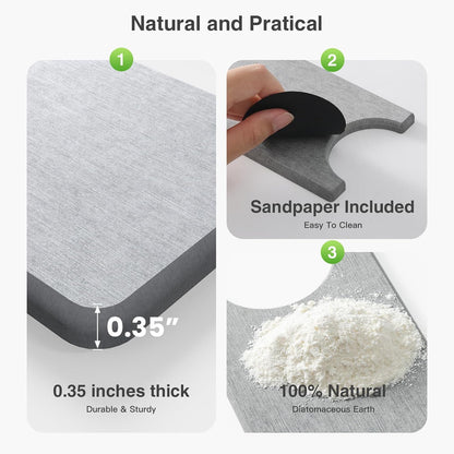 Premium Stone Faucet Mat for Kitchen Sink, 30" x 4" White | Quick Drying & Water Absorbent, Sink Splash Guard Tray for Prevents Moisture Buildup