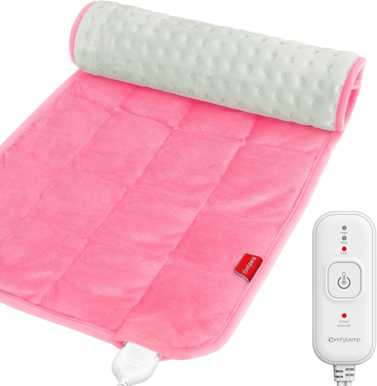 Comfytemp Weighted Heating Pad for Back & Period, FSA Eligible Electric Heat Pad, Birthday Gift for Women Men Mom Dad & Father Day Gifts, 2.2 lb HSA Neck Shoulder Heated Pad, 2H Auto-Off, 12x24, Blue